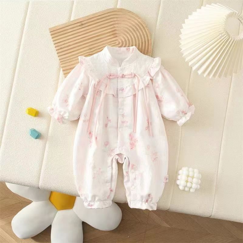 Baby Clothes Double-Layer Outerwear Sweet Full Moon First Birthday Girl Baby Cute Princess Bodysuit