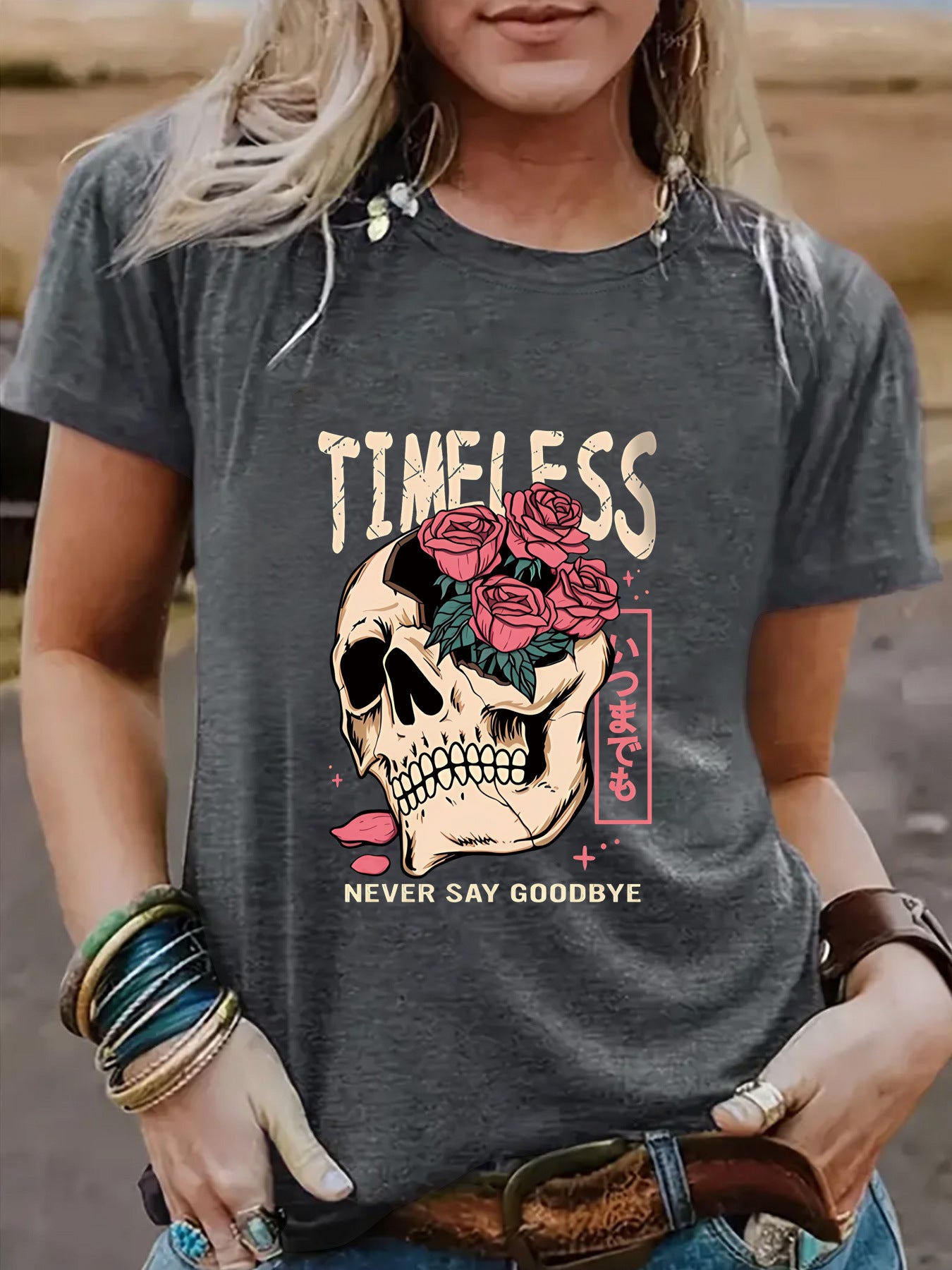 Halloween pattern round neck short sleeved shirt