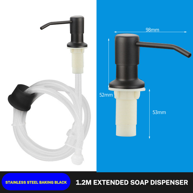 Kitchen Sink Liquid Soap Dispenser Pump Stainless Steel  Liquid Soap Bottle Sink Mount Hand Pressure Soap Dispenser Bottle