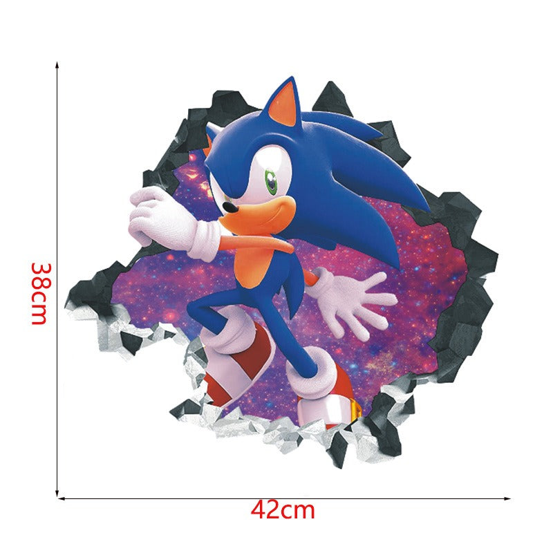 Sonic children's room wall beautification decoration stickers PVC self-adhesive cartoon graffiti posters wall stickers