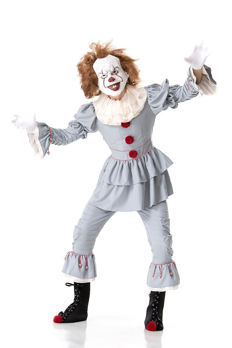 Halloween costume, horror clown Pennywis performance costume