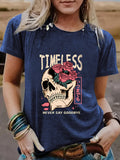 Halloween pattern round neck short sleeved shirt