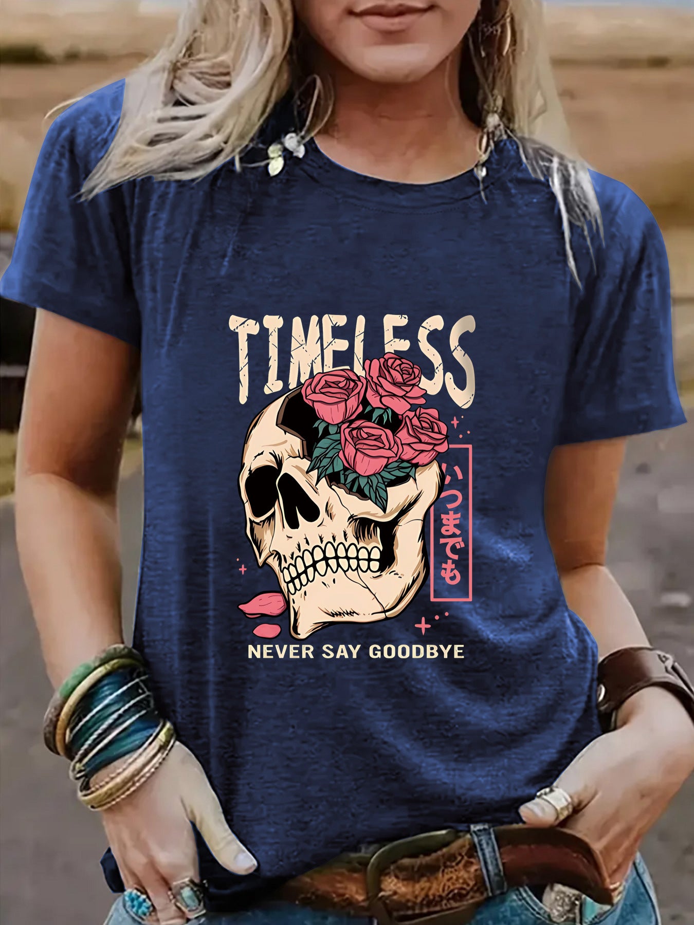 Halloween pattern round neck short sleeved shirt