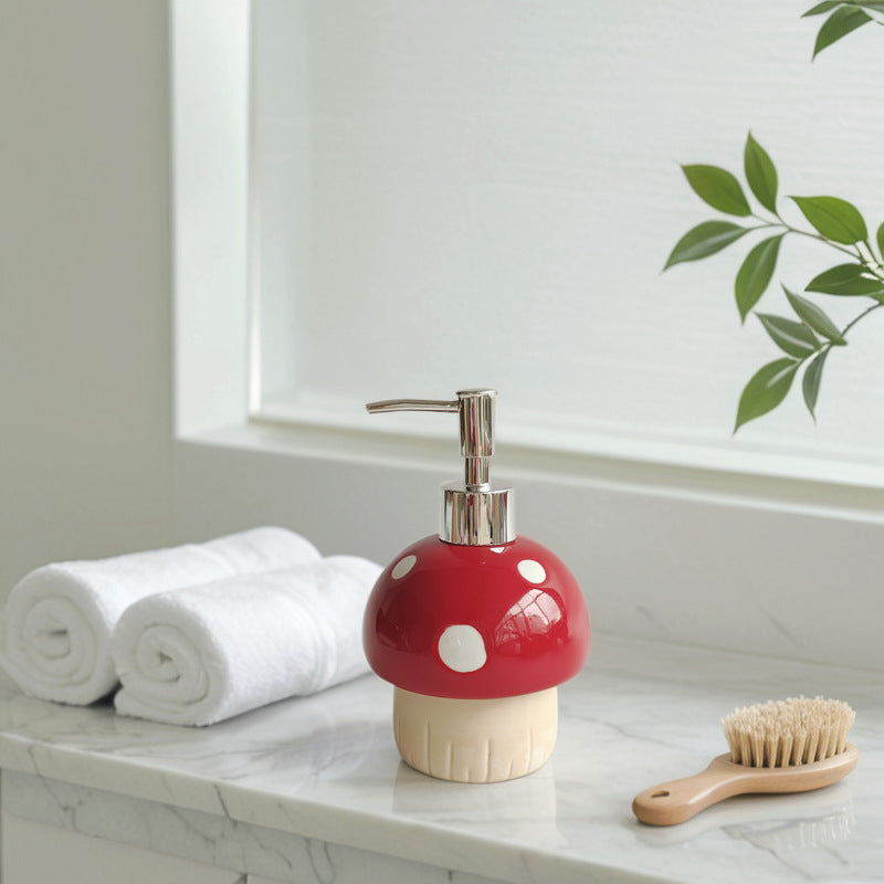 Mushroom Ceramic Soap Dispenser