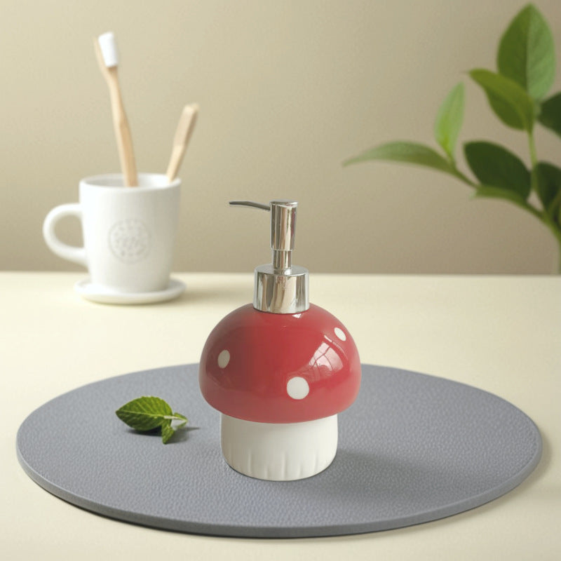 Mushroom Ceramic Soap Dispenser