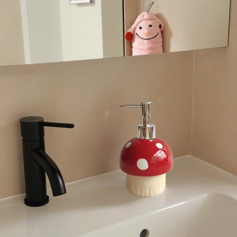 Mushroom Ceramic Soap Dispenser