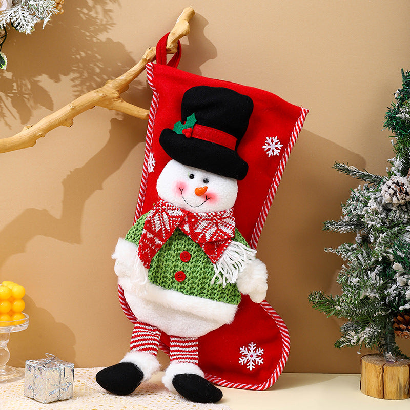 Christmas Decorations Cartoon Color 3D Santa Claus Long Legs Christmas Socks Christmas Gift Bag Pendant