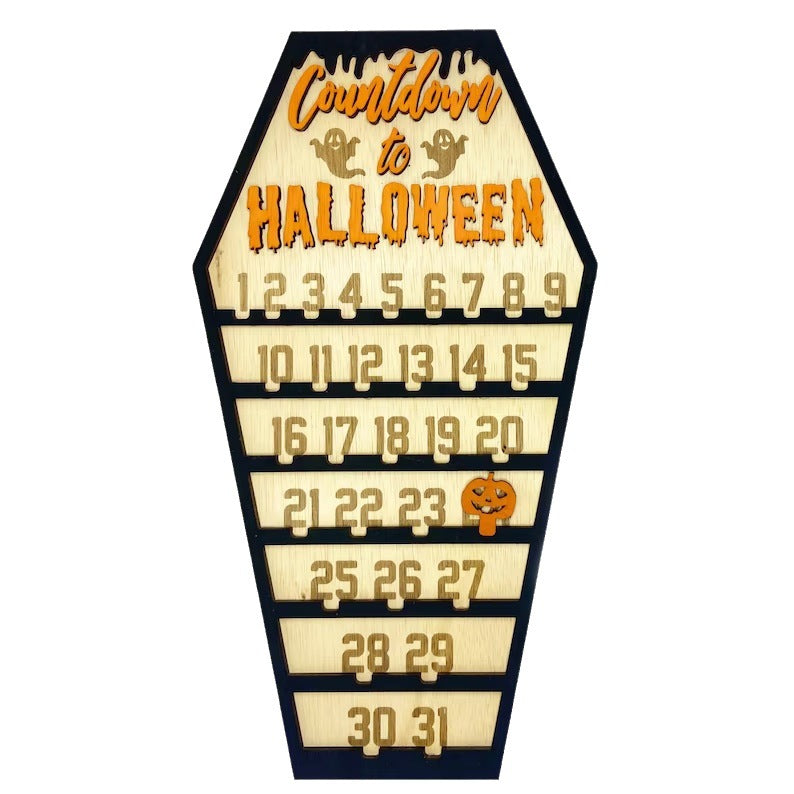 New Halloween wooden props decoration countdown sign countdown calendar