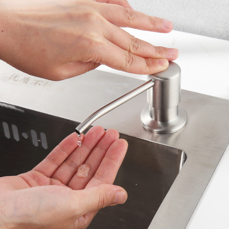 Kitchen Sink Liquid Soap Dispenser Pump Stainless Steel  Liquid Soap Bottle Sink Mount Hand Pressure Soap Dispenser Bottle