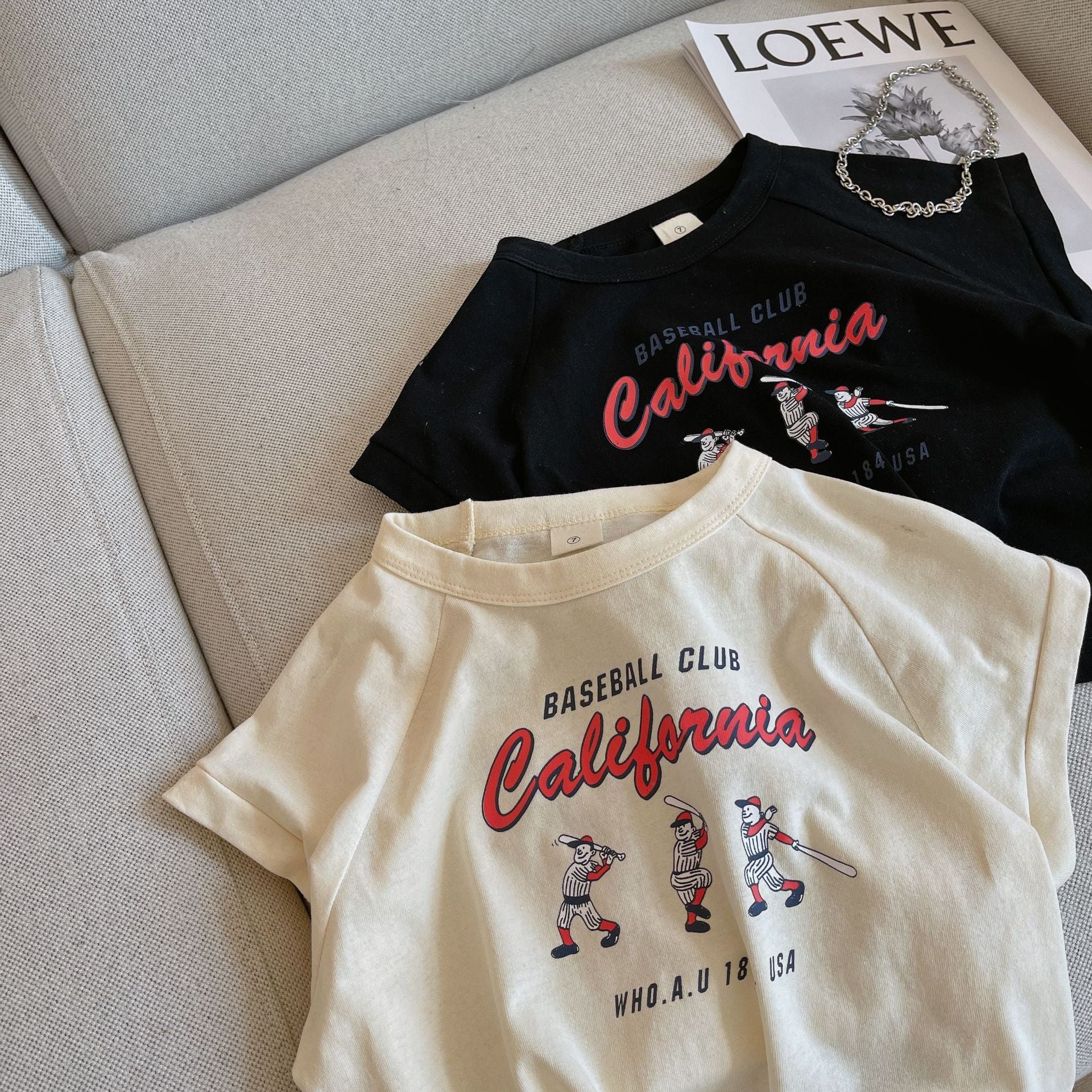 Summer Top Cartoon Letter Short Sleeve T-shirt