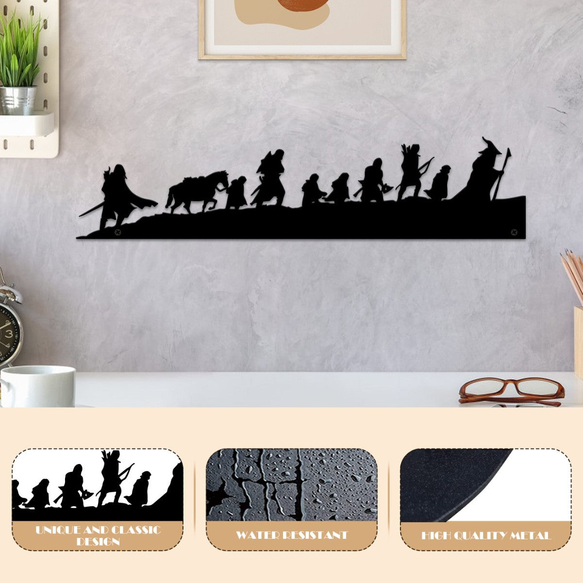 Indoor wall decoration migration mountain climbing wall hanging home wall decoration blank wall metal crafts