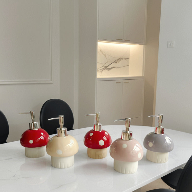 Mushroom Ceramic Soap Dispenser