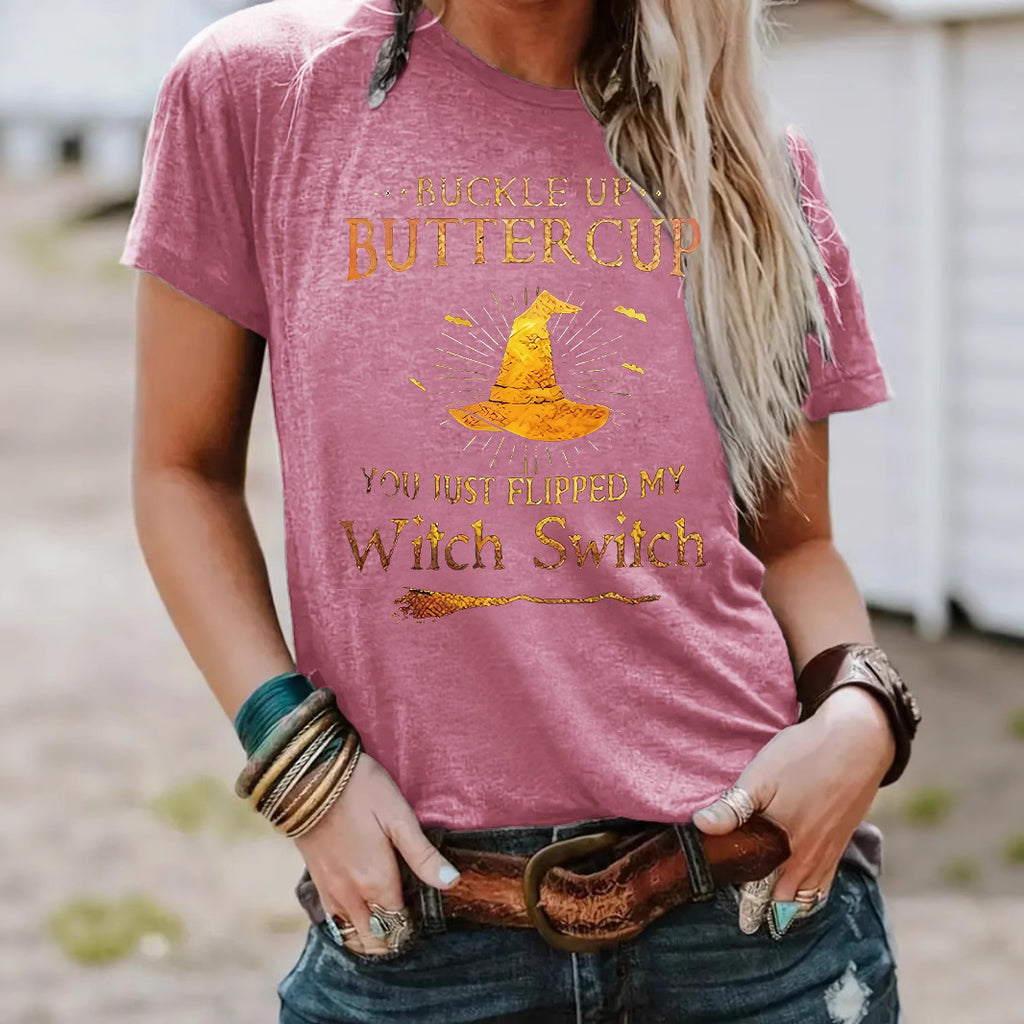 T-shirt Halloween letters and wizard hat
