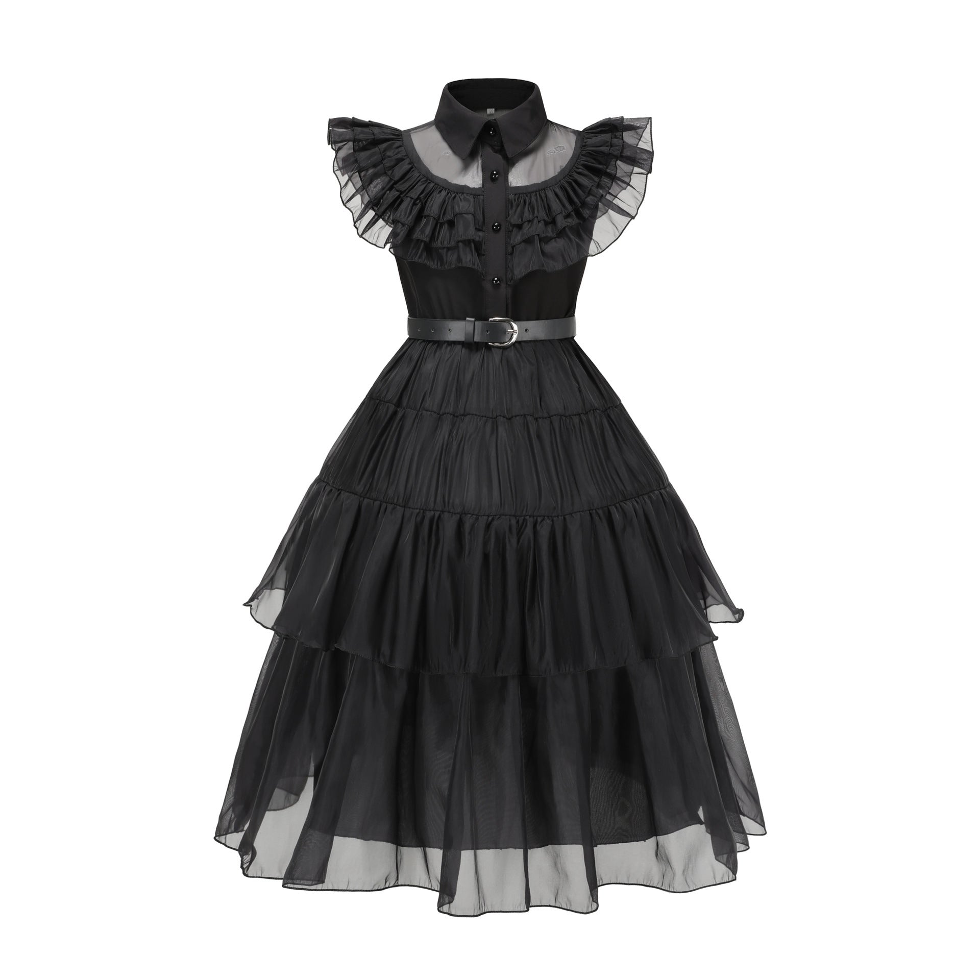 Wednesday Addams Halloween Black Dress Cosplay Costume