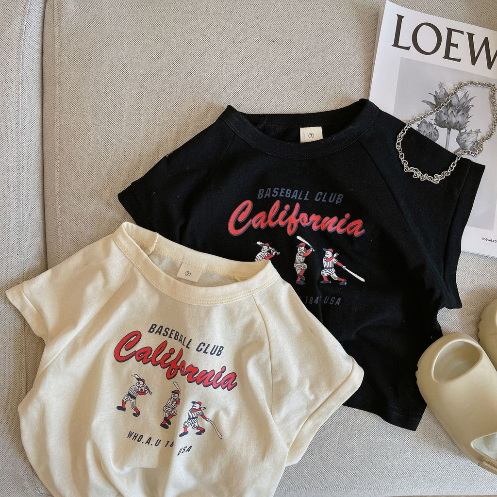 Summer Top Cartoon Letter Short Sleeve T-shirt