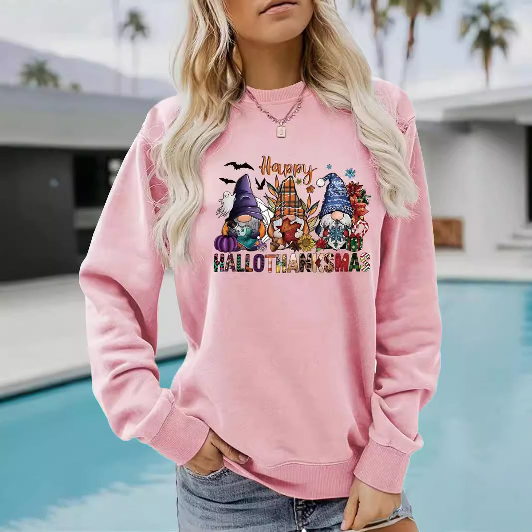 Long sleeved round neck happy Halloween