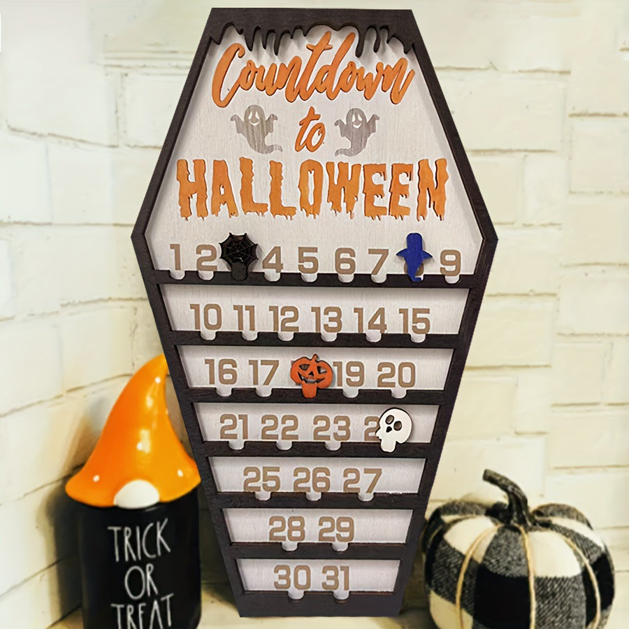 New Halloween wooden props decoration countdown sign countdown calendar