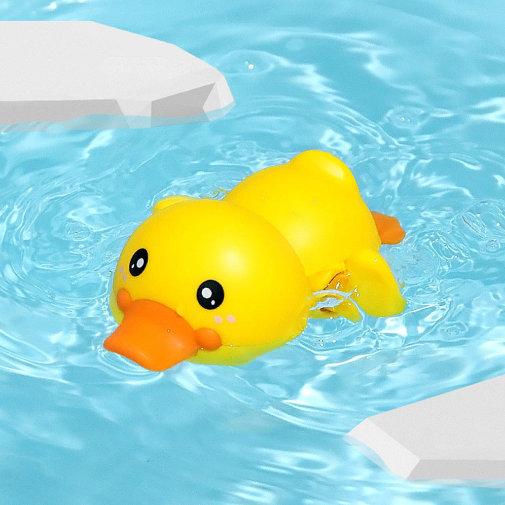 Summer2020 Bathroom Bath Shower Baby Clockwork Swimming Children Play Water Cute Little Yellow Duck Bathing Bathtub Toys For Kid