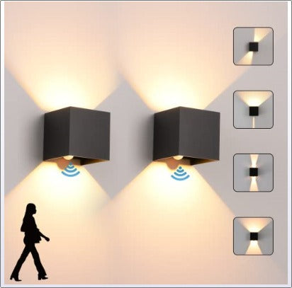 Solar outdoor waterproof wall lamp induction wall lamp external wall wiring free wall lamp balcony