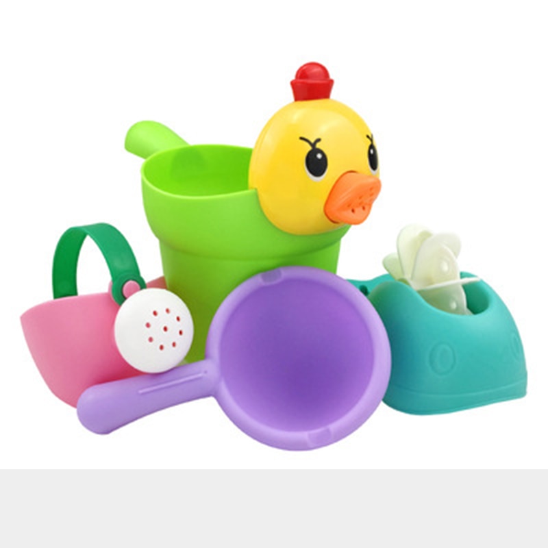 Kids Shower Bath Toys Cute Yellow Duck Waterwheel Elephant Toys Baby Faucet Bathing Water Spray Tool Dabbling Toy
