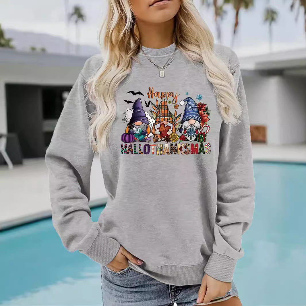 Long sleeved round neck happy Halloween