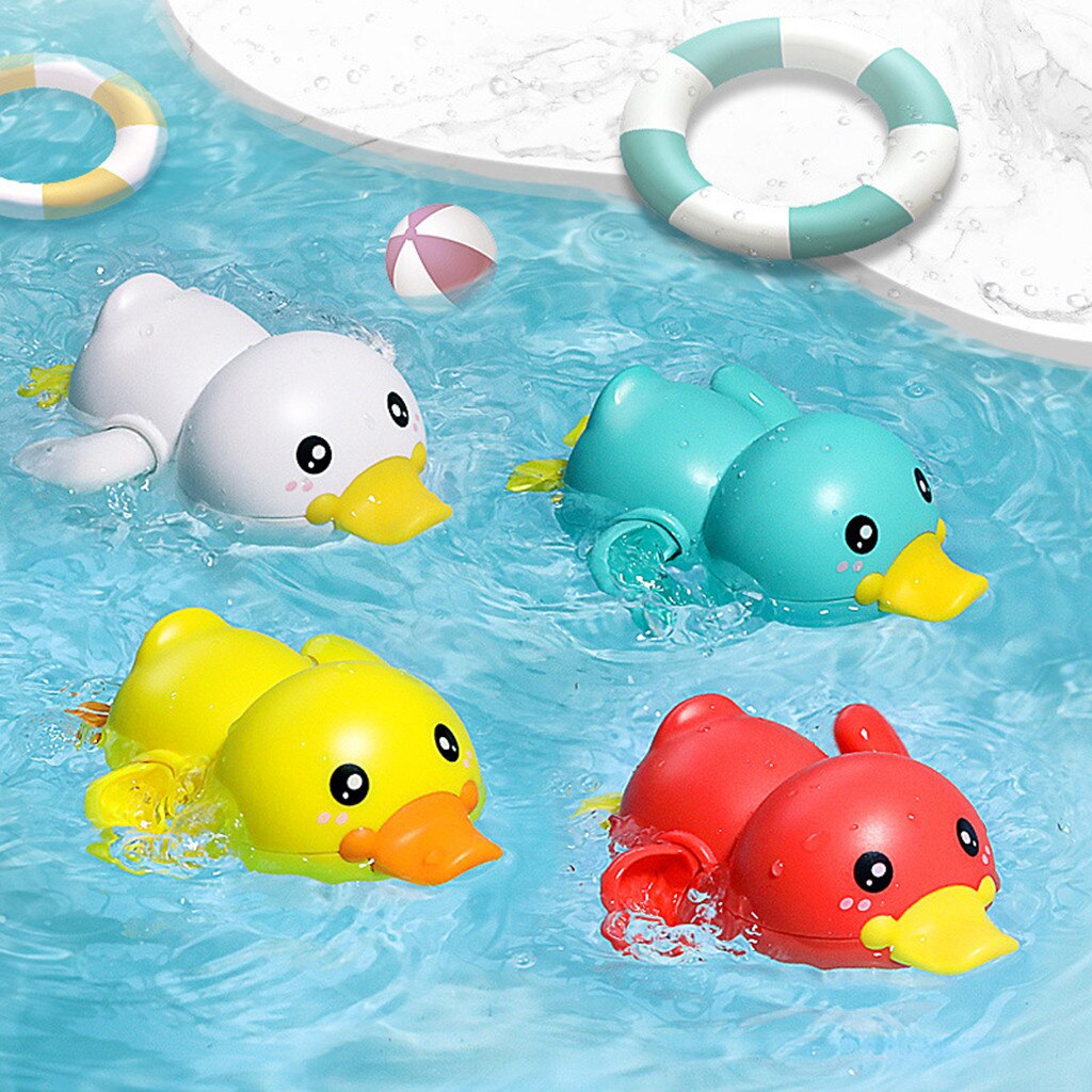 Summer2020 Bathroom Bath Shower Baby Clockwork Swimming Children Play Water Cute Little Yellow Duck Bathing Bathtub Toys For Kid