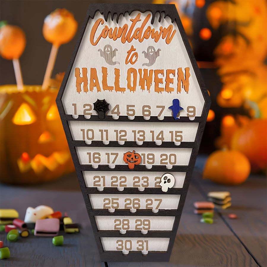 New Halloween wooden props decoration countdown sign countdown calendar