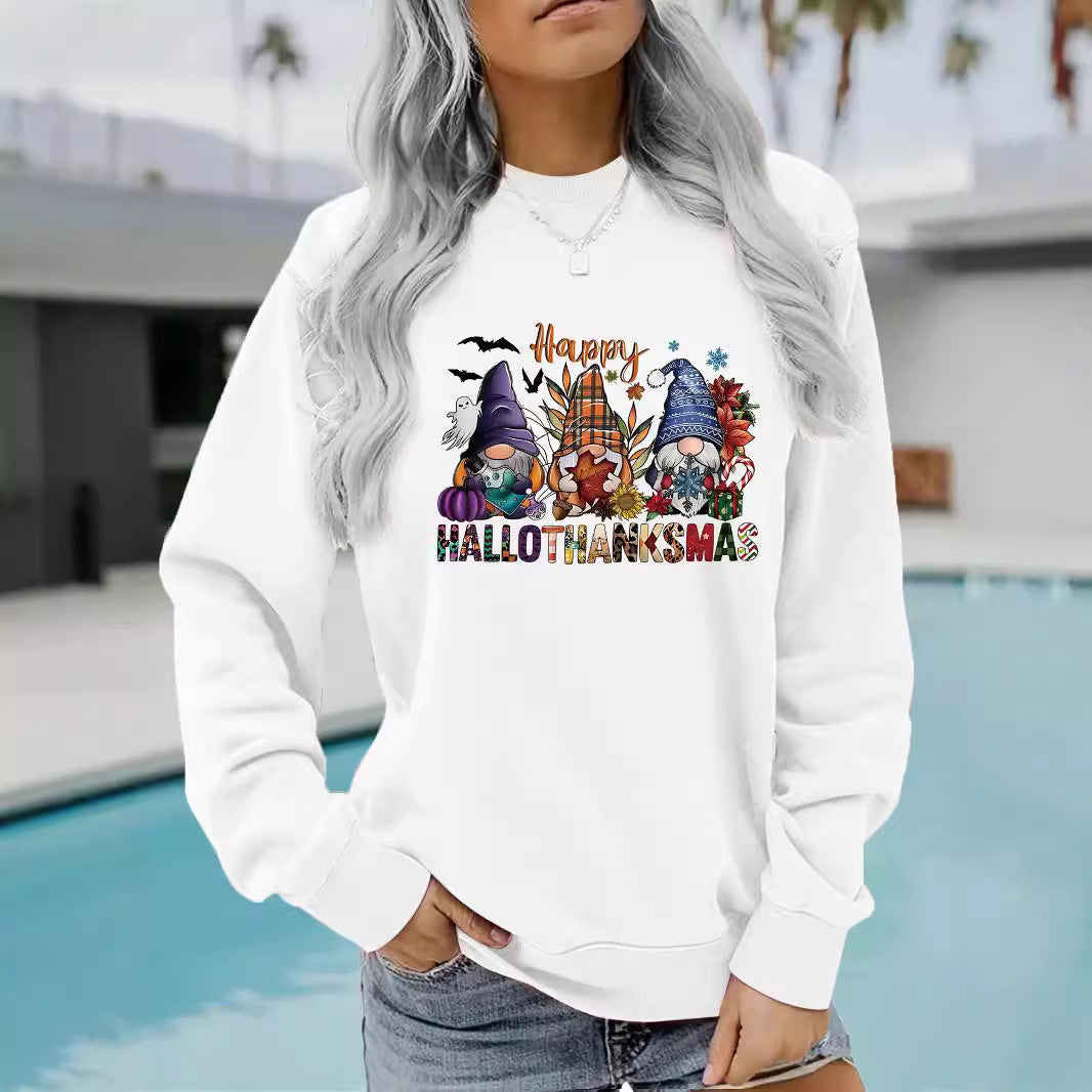 Long sleeved round neck happy Halloween