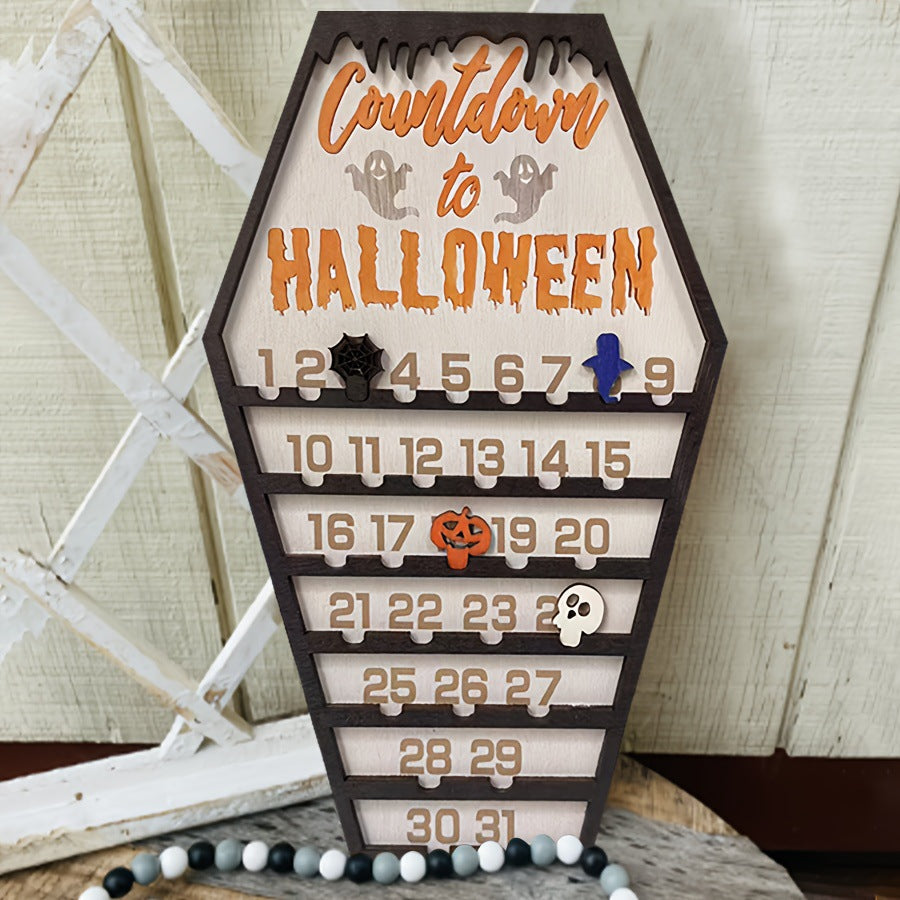 New Halloween wooden props decoration countdown sign countdown calendar