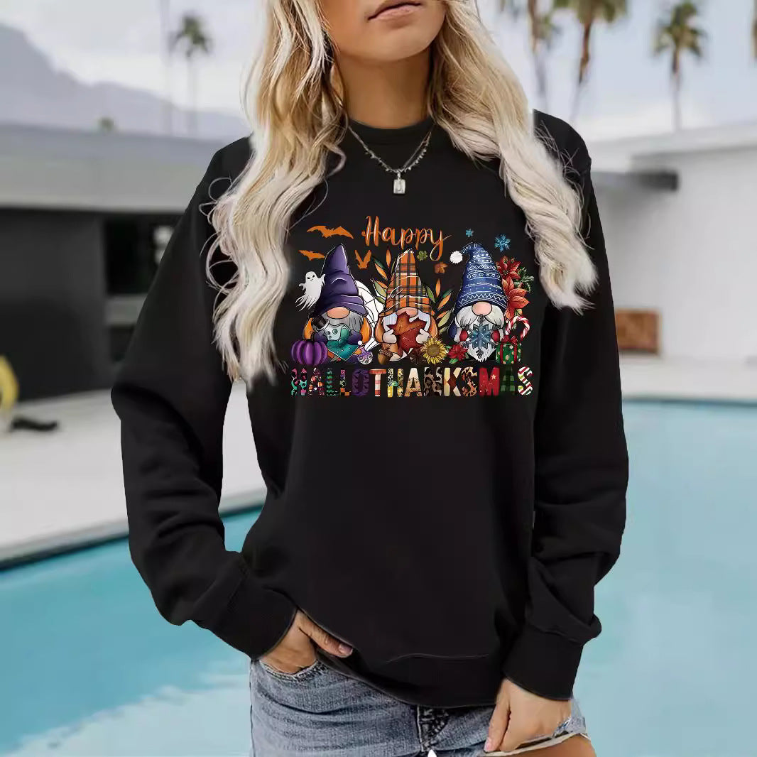 Long sleeved round neck happy Halloween